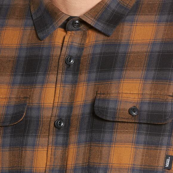VANS "Loomis" Plaid Fleece Lined Flannel Shirt Jacket (Brown/Blue/Black | Med) - Picture 5 of 9